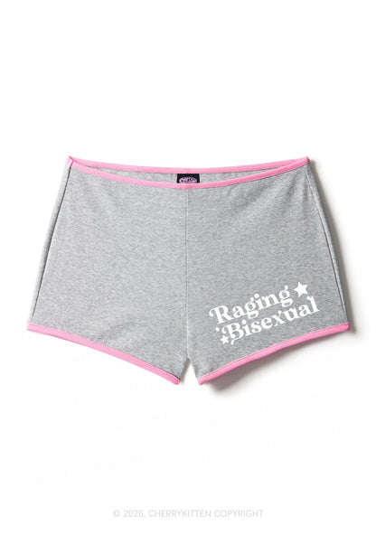 Raging Bisexual Pride Y2K Booty Shorts Cherrykitten