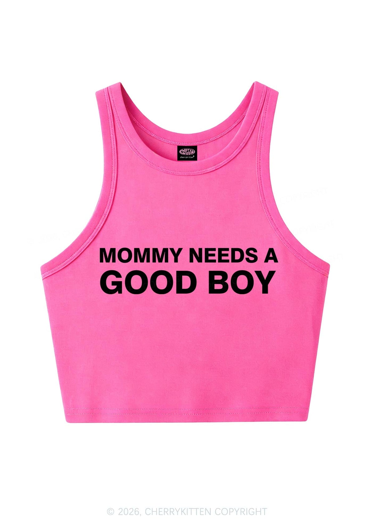 Mommy Needs A Good Boy Y2K Crop Tank Top Cherrykitten