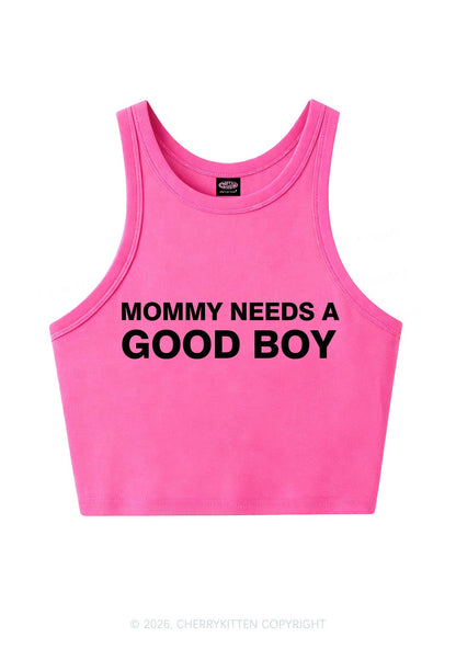 Mommy Needs A Good Boy Y2K Crop Tank Top Cherrykitten