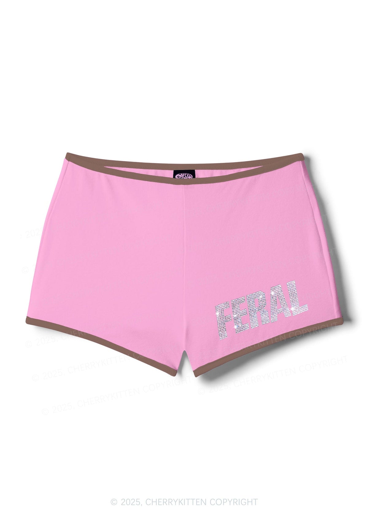 Rhinestone Mini Feral Y2K Booty Shorts Cherrykitten