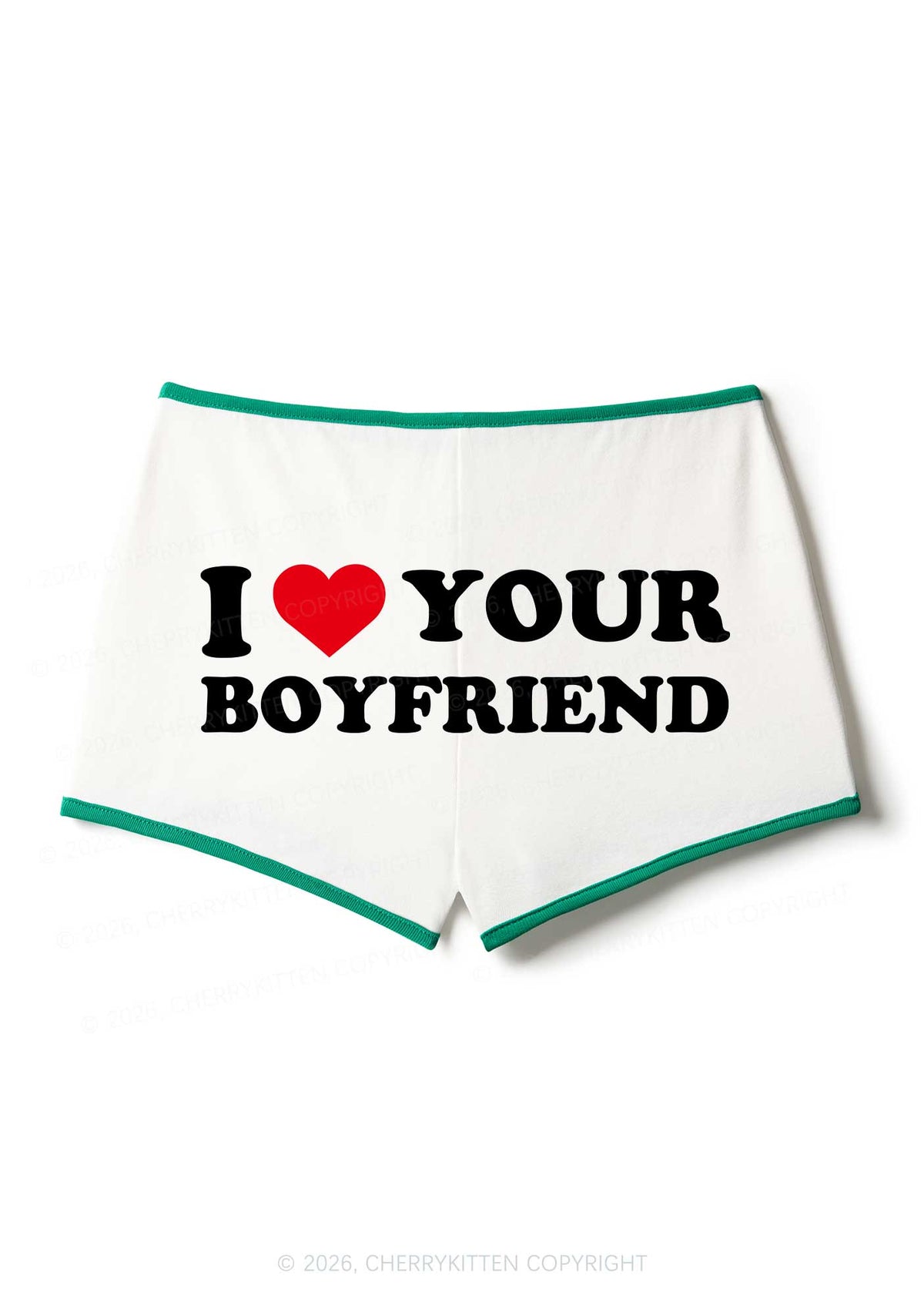 I Love Your BF Valentine's Day Y2K Booty Shorts Cherrykitten