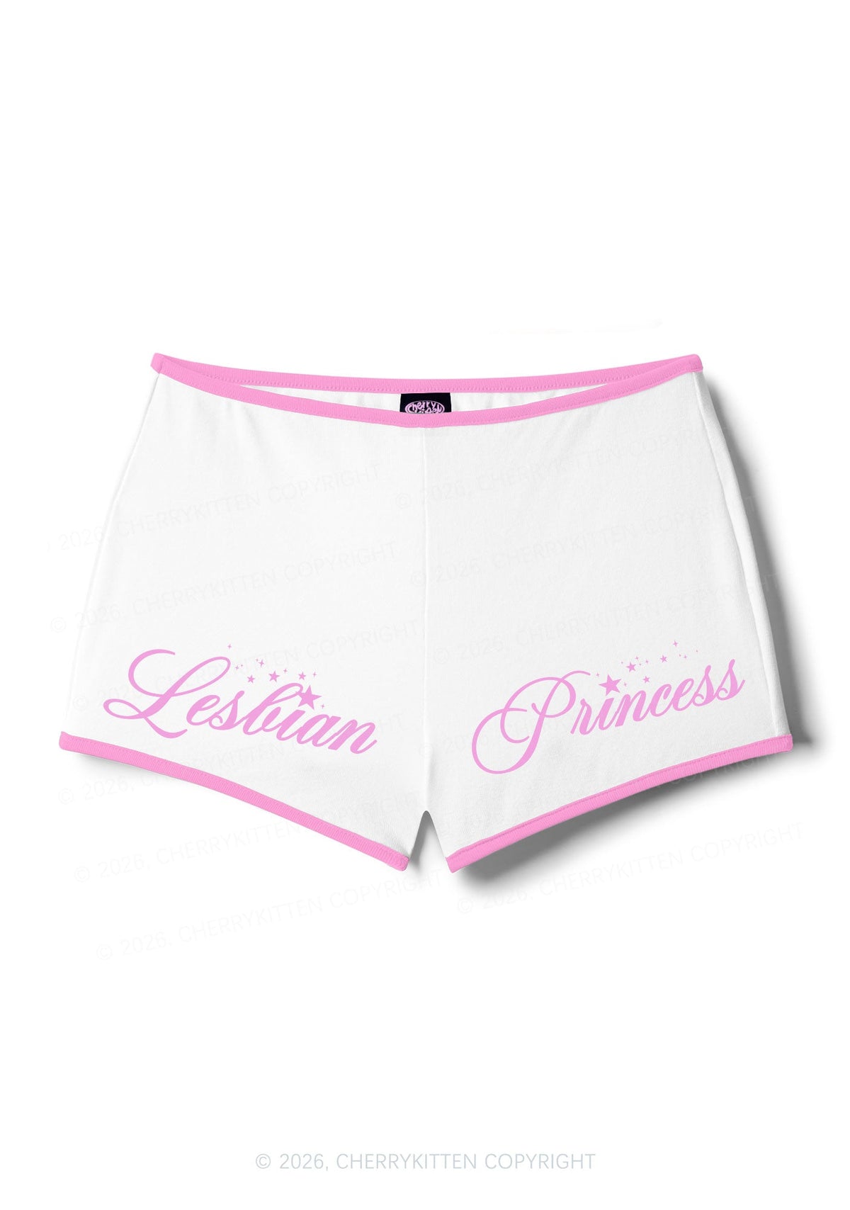 Lesbian Princess Pride Y2K Booty Shorts Cherrykitten