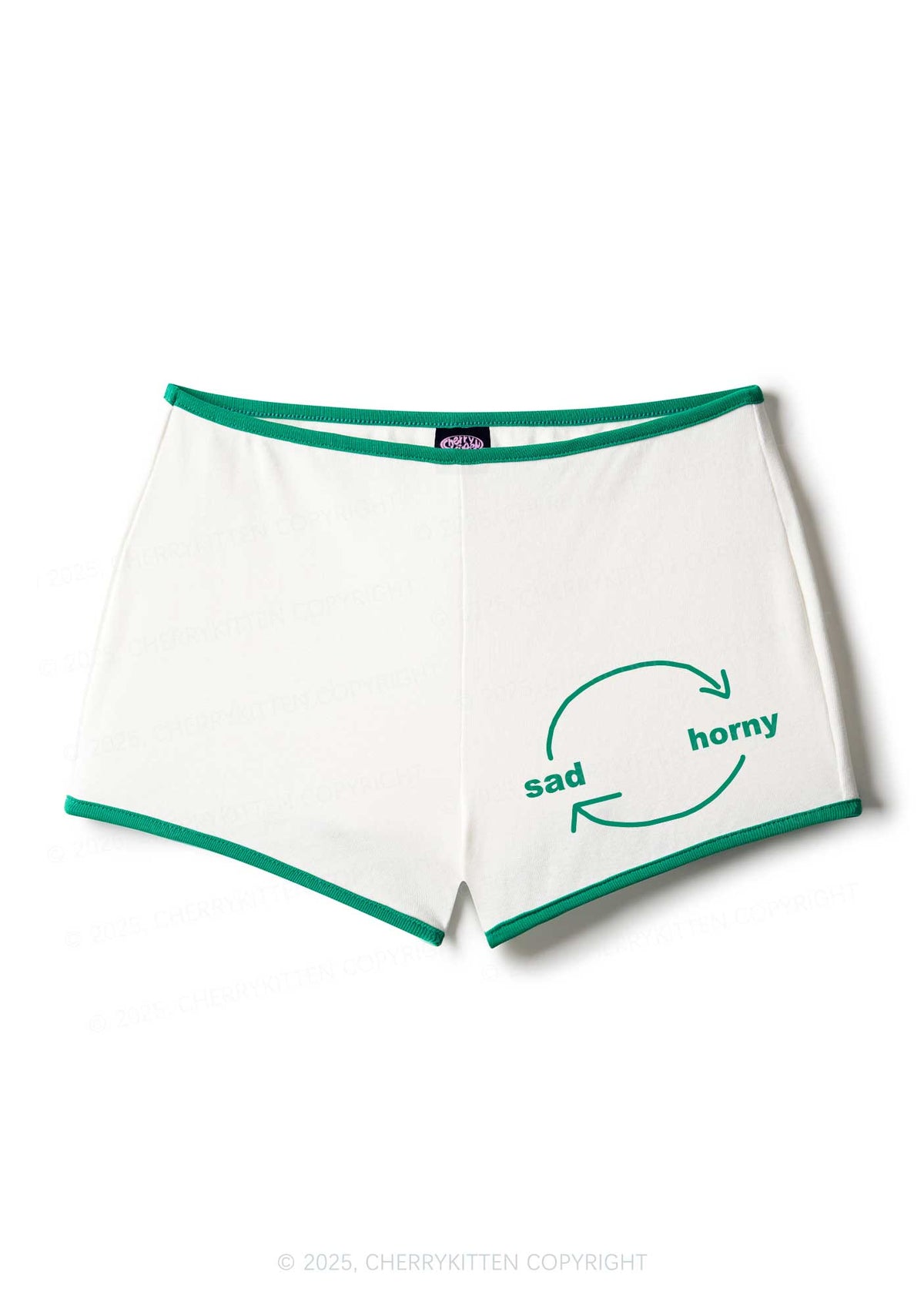 Sad Circle Y2K Booty Shorts Cherrykitten