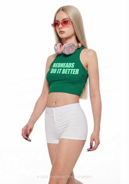 Redheads Do It Better Y2K Crop Tank Top Cherrykitten