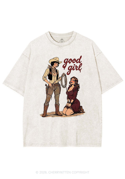 Good Girl Western Cowgirls Pride Y2K Shirts Washed Tee Cherrykitten