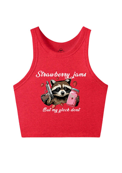 Strawberry Jams Raccoon Y2K Crop Tank Top Cherrykitten