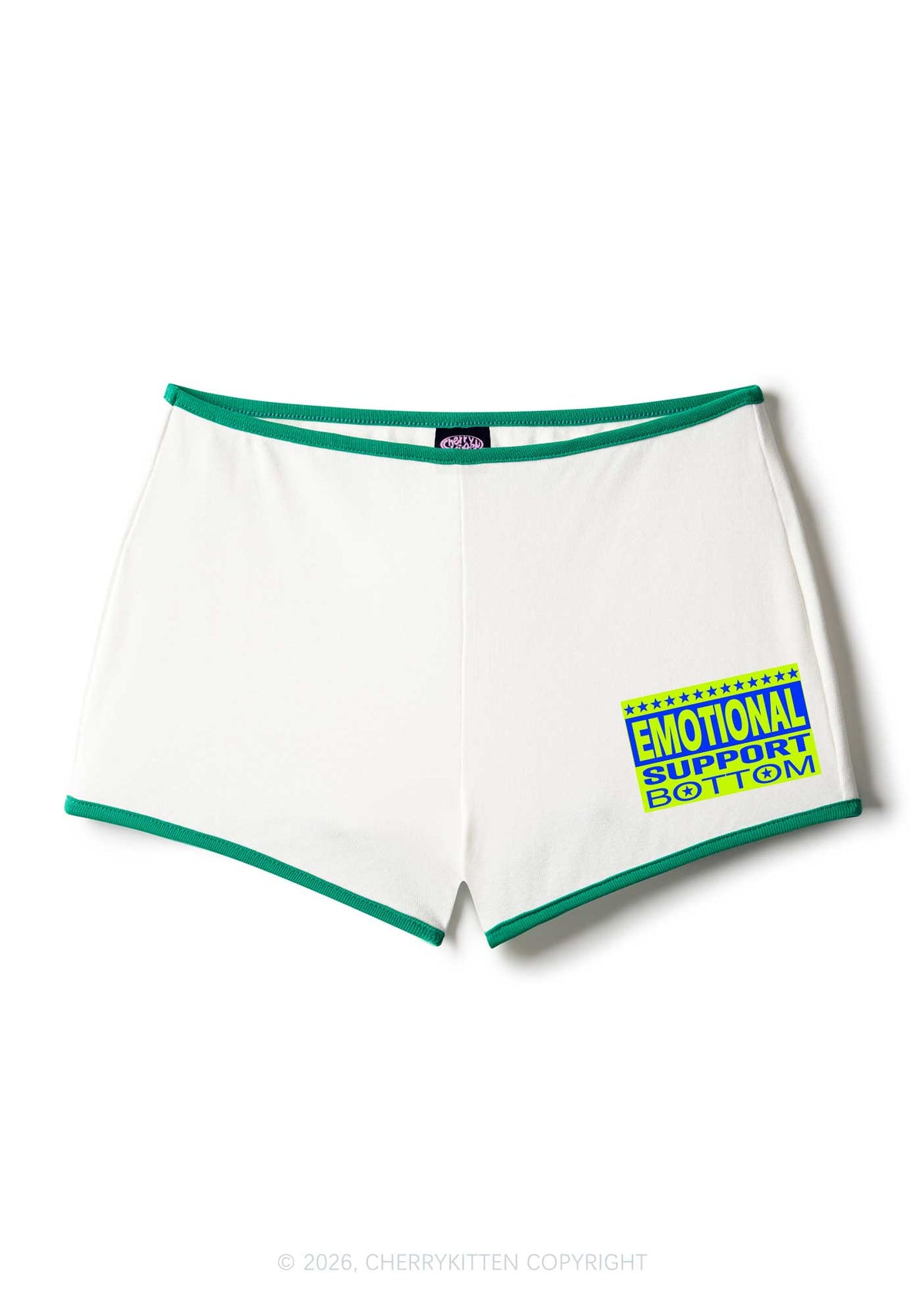Emotional Support Bottom Pride Y2K Booty Shorts Cherrykitten