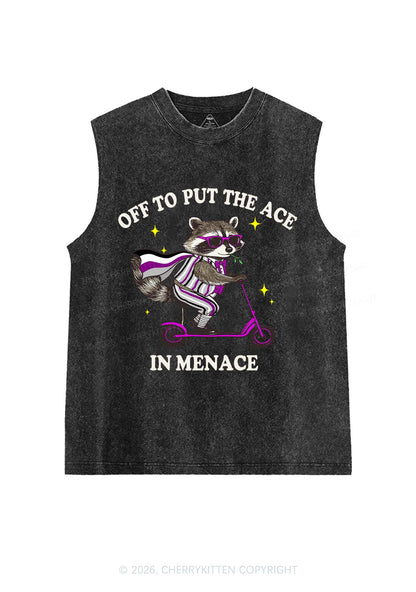 Put The Ace In Menace Pride Y2K Washed Muscle Tank Cherrykitten