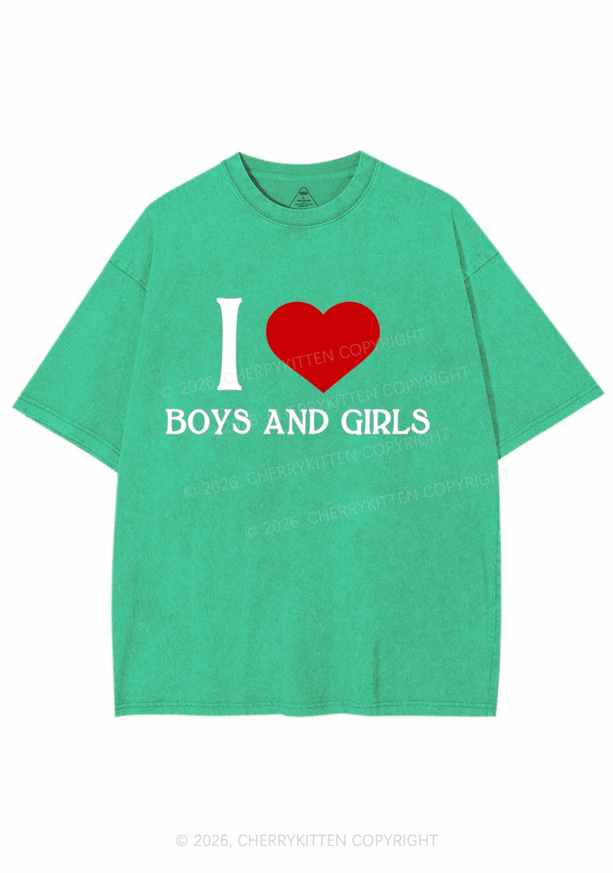I Love Boys and Girls Pride Y2K Shirts Washed Tee Cherrykitten