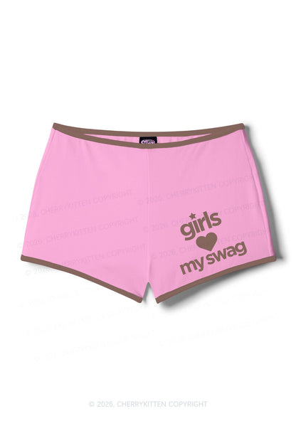 Girls Love My Swag Pride Y2K Booty Shorts Cherrykitten