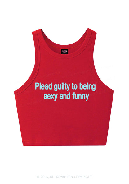 Plead Guilty To Being Funny Y2K Crop Tank Top Cherrykitten