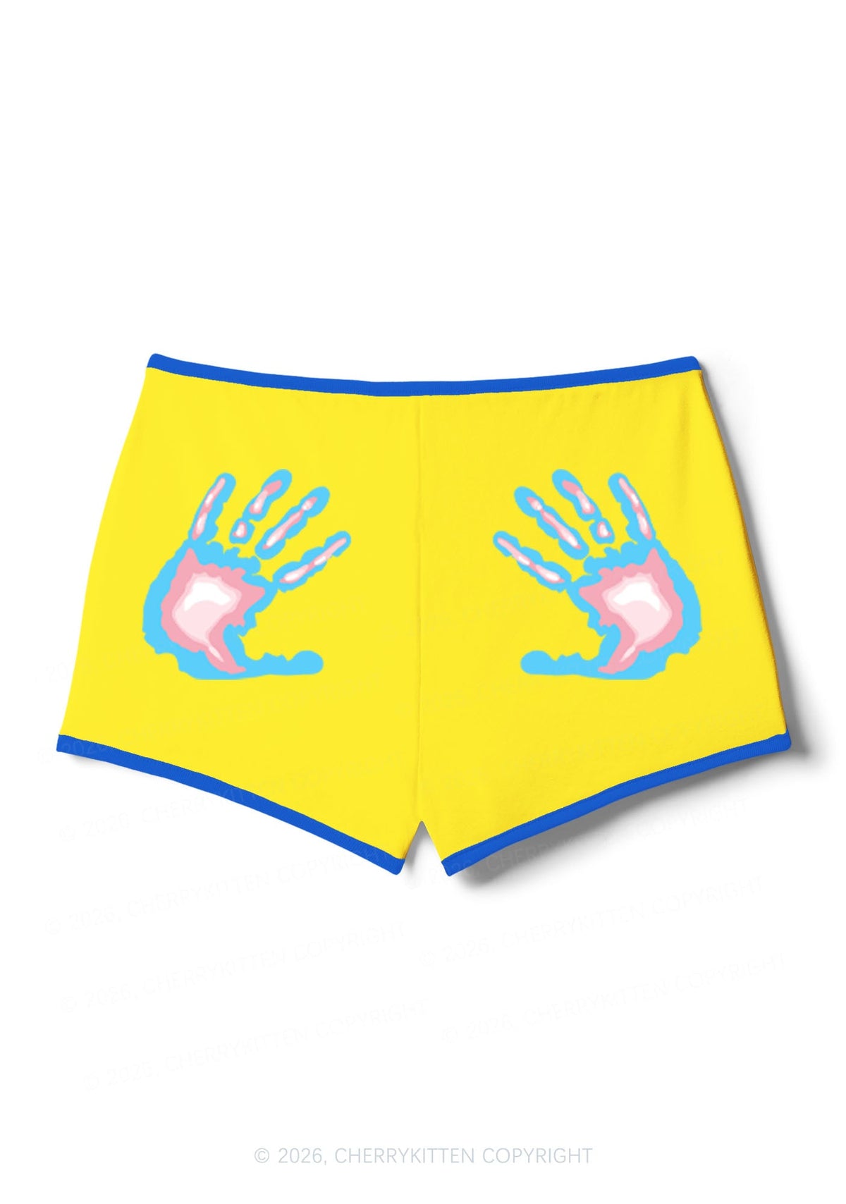 Trans Thermal Hands Pride Y2K Booty Shorts Cherrykitten