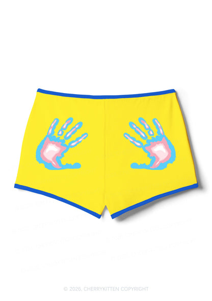 Trans Thermal Hands Pride Y2K Booty Shorts Cherrykitten