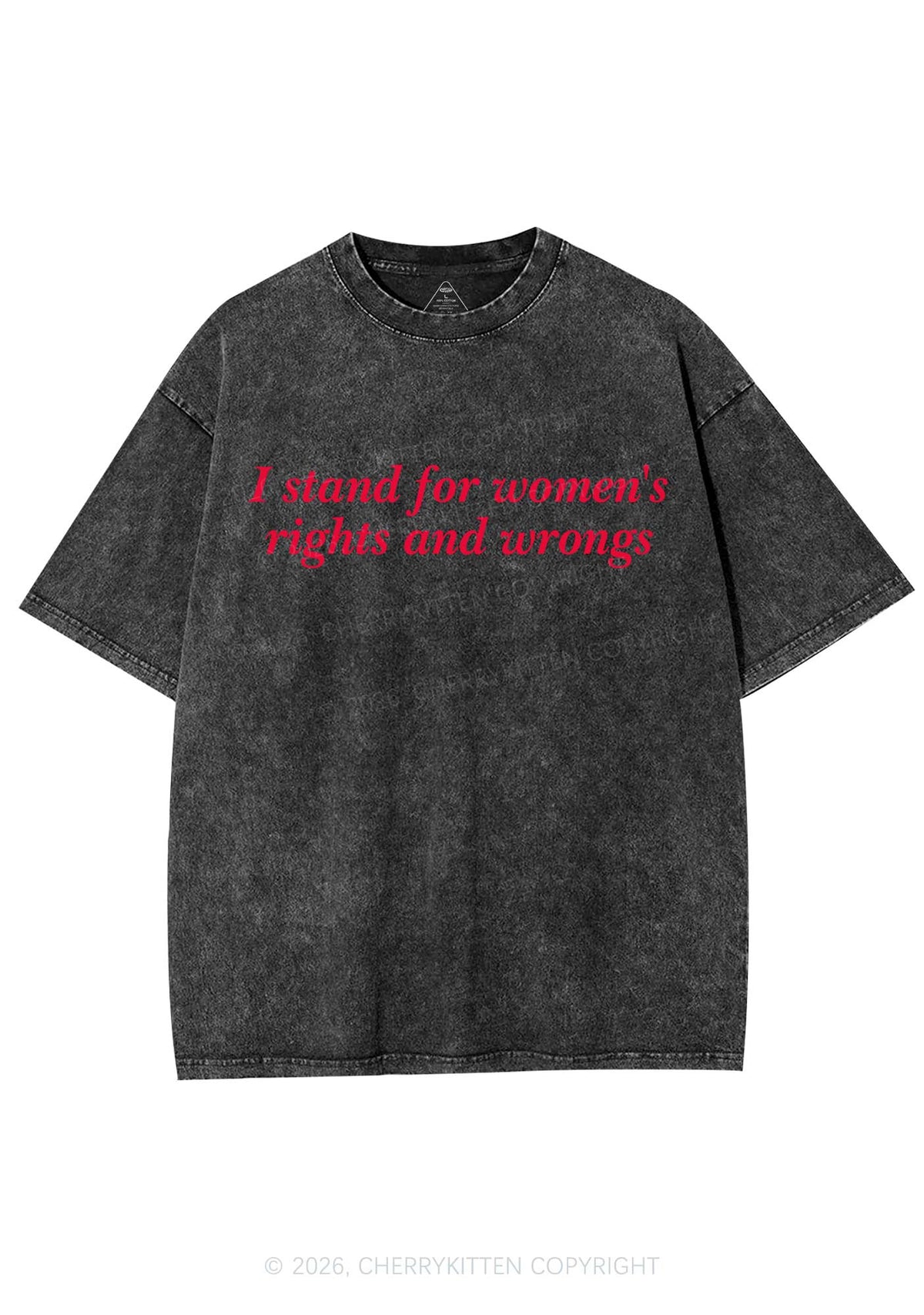 I Stand For Womens Rights Pride Y2K Shirts Washed Tee Cherrykitten