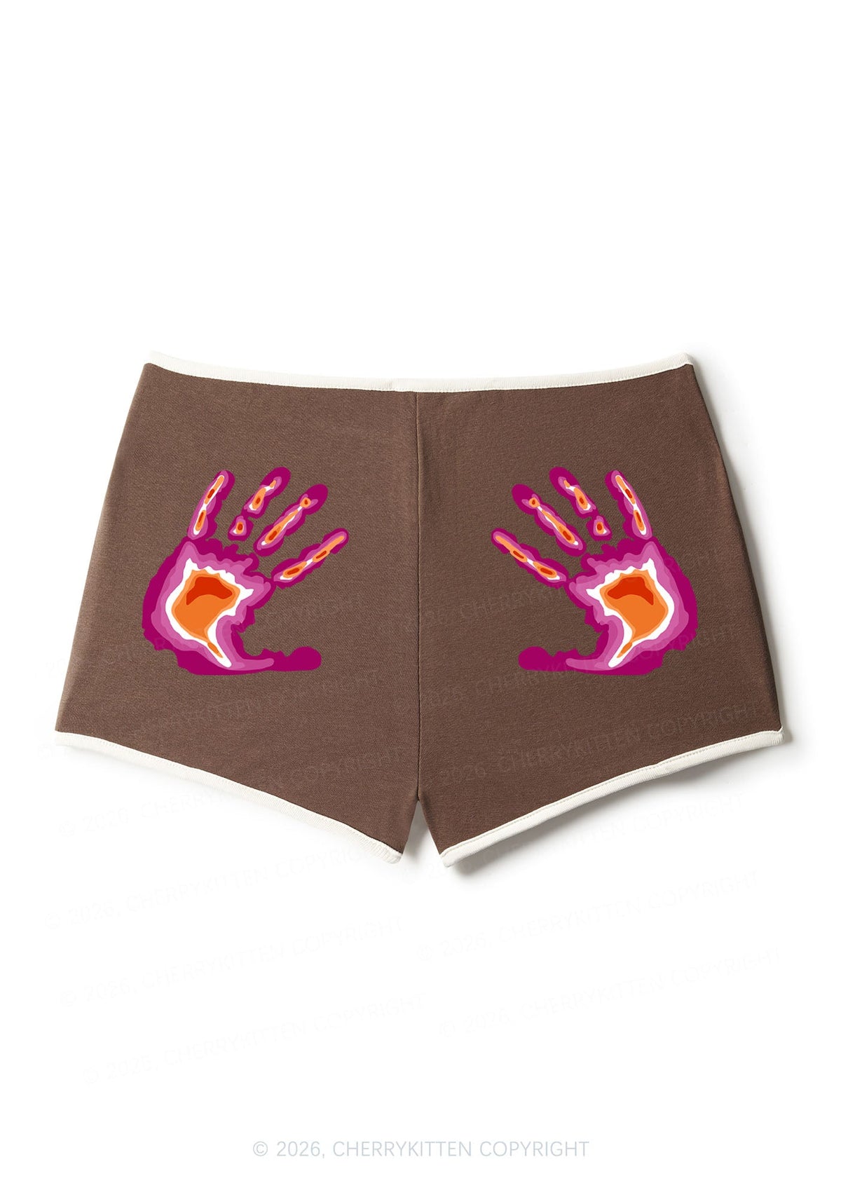 Lesbian Thermal Hands Pride Y2K Booty Shorts Cherrykitten