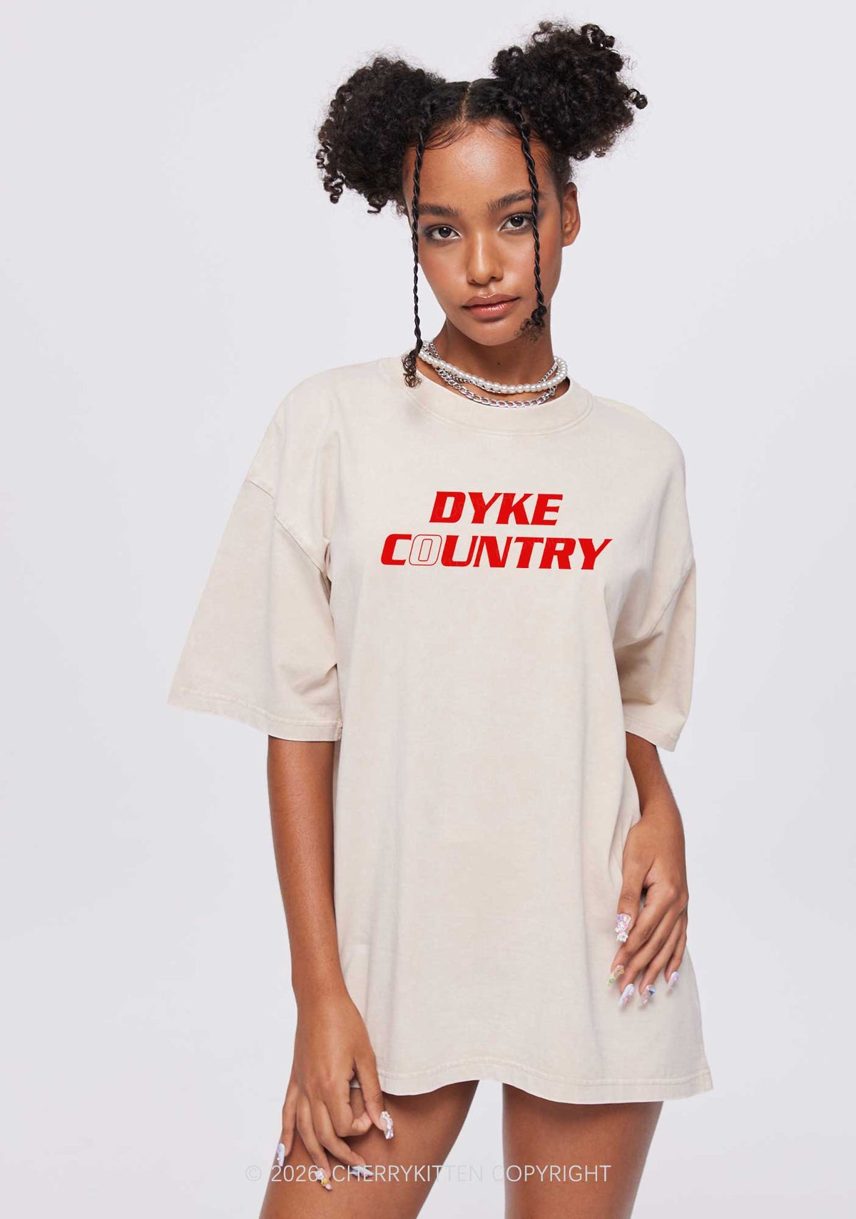 Dyke Country Pride Y2K Shirts Washed Tee Cherrykitten