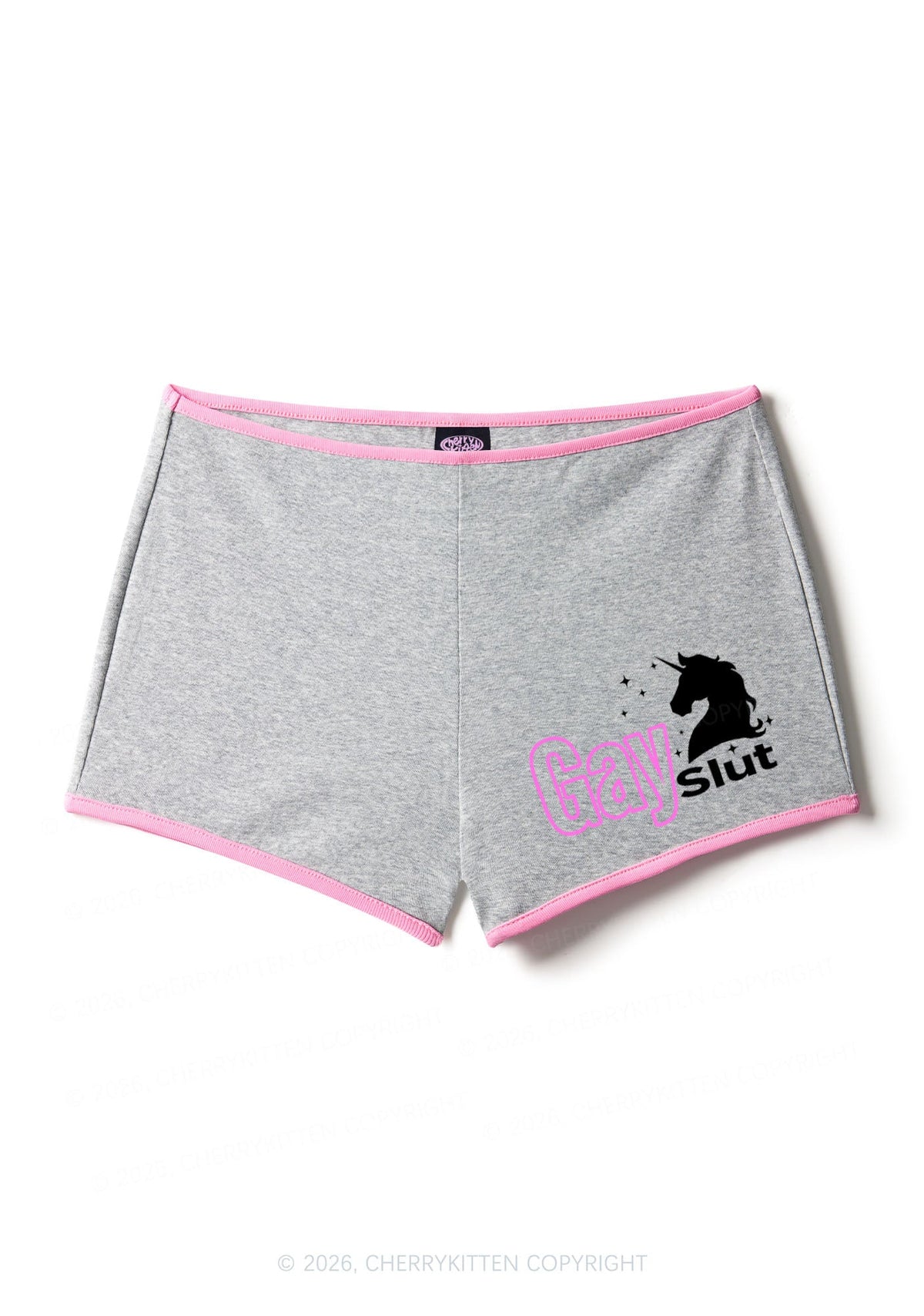 Gay Slxt Unicorn Pride Y2K Booty Shorts Cherrykitten