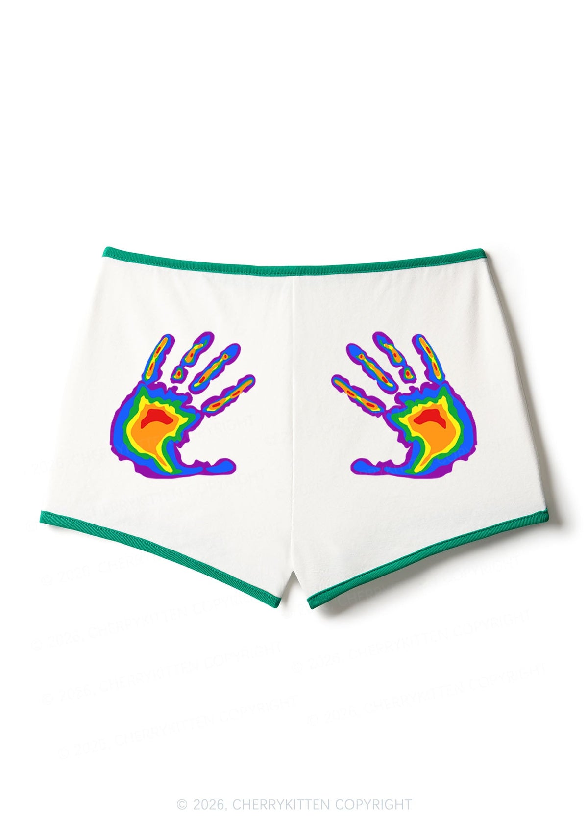 Pride Thermal Hands Y2K Booty Shorts Cherrykitten
