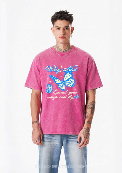 Spread Your Wings And Fly Y2K Shirts Washed Tee Cherrykitten