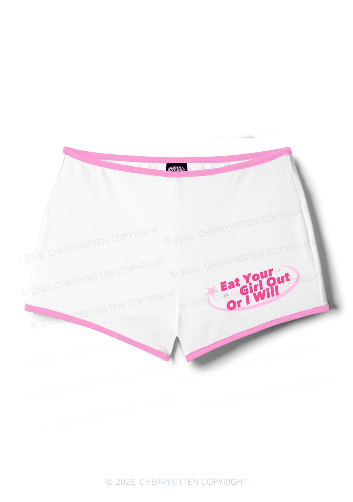Eat Your Girl Out Pride Y2K Booty Shorts Cherrykitten