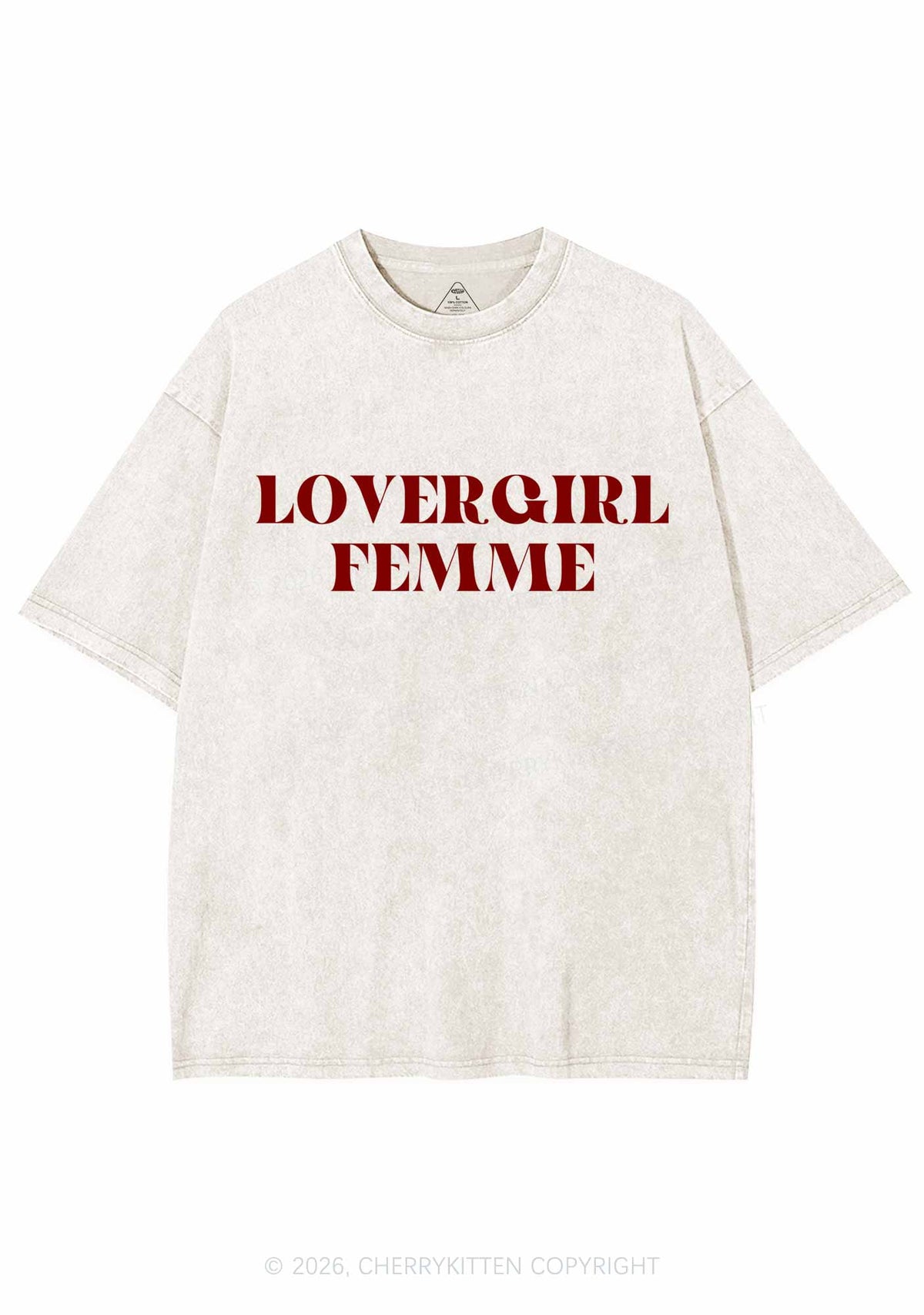 Lovergirl Femme Pride Y2K Shirts Washed Tee Cherrykitten