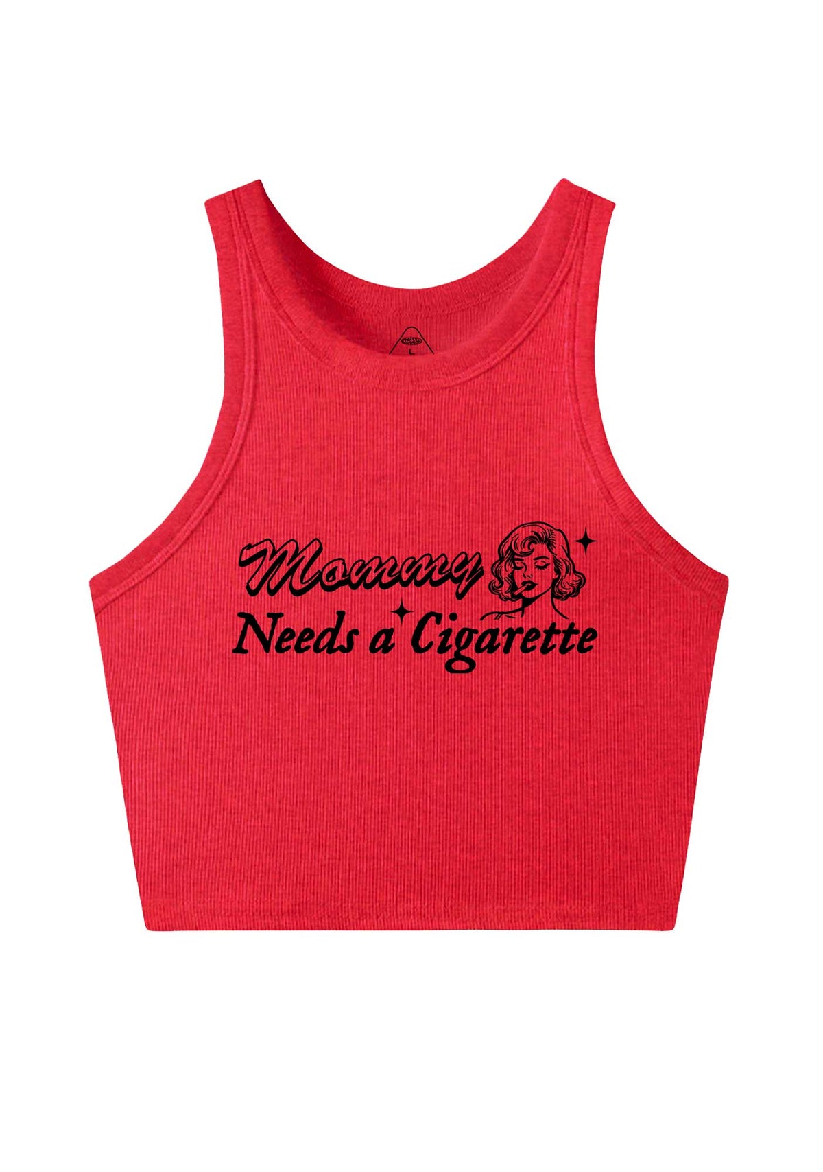 Mommy Needs Cigarette Y2K Crop Tank Top Cherrykitten