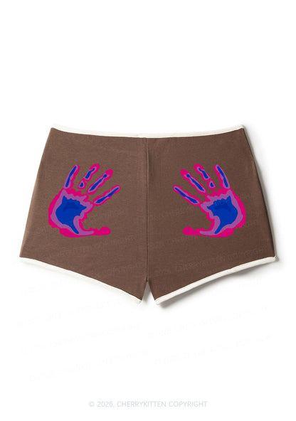 Bisexual Thermal Hands Pride Y2K Booty Shorts Cherrykitten