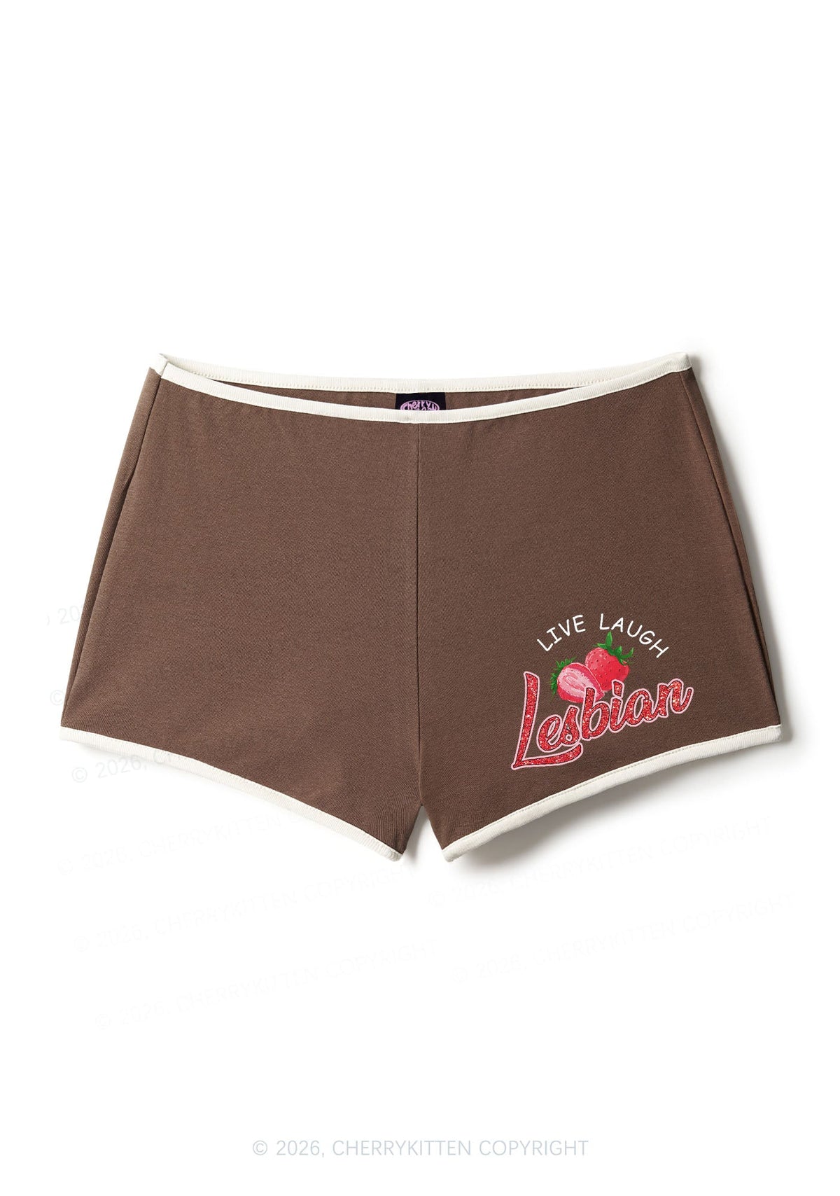 Live Laugh Lesbian Pride Y2K Booty Shorts Cherrykitten