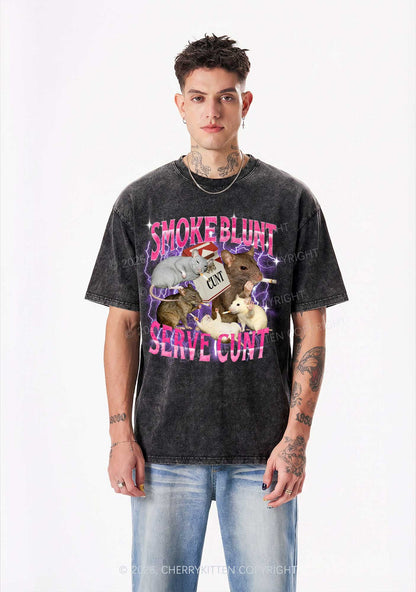 Smoke Blunt Rats Y2K Shirts Washed Tee Cherrykitten