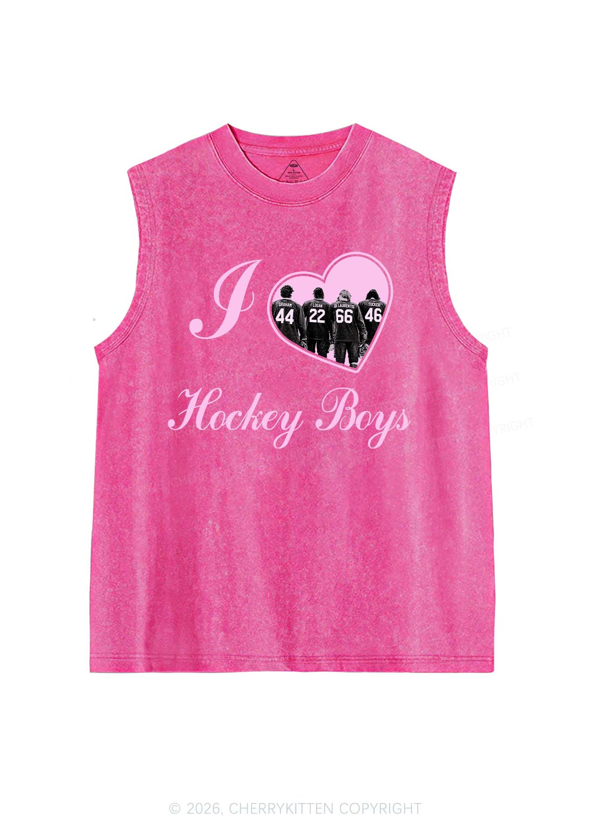 I Love Four Hockey Boys Y2K Washed Muscle Tank Cherrykitten