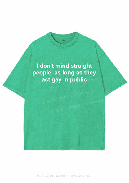 Act Gay In Public Pride Y2K Shirts Washed Tee Cherrykitten