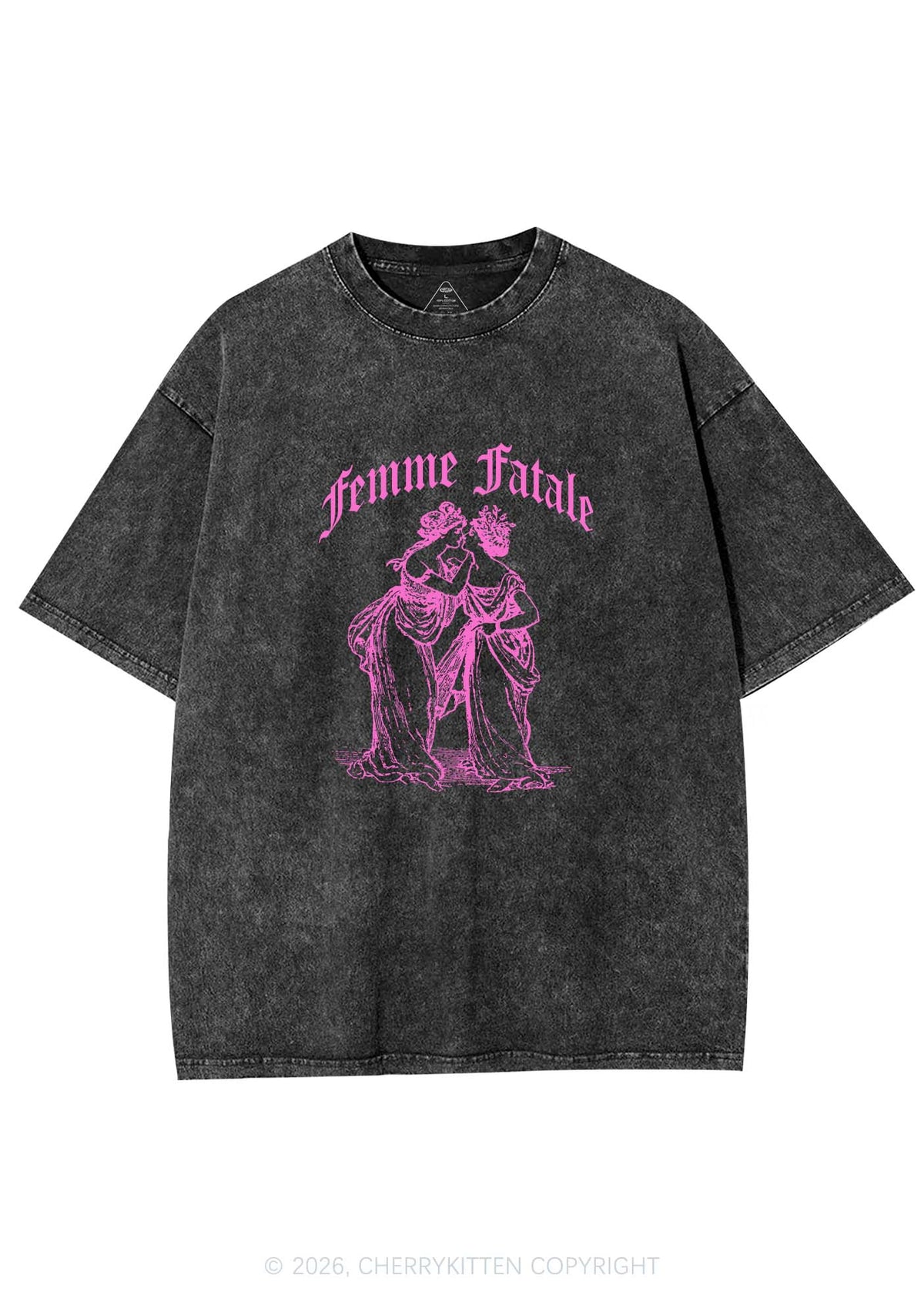 Femme Fatale Women Pride Y2K Shirts Washed Tee Cherrykitten