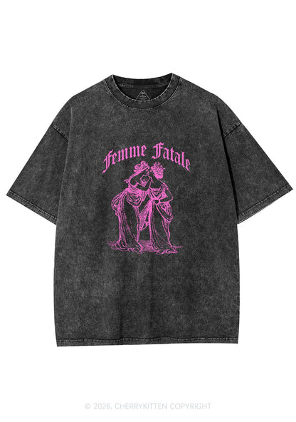 Femme Fatale Women Pride Y2K Shirts Washed Tee Cherrykitten