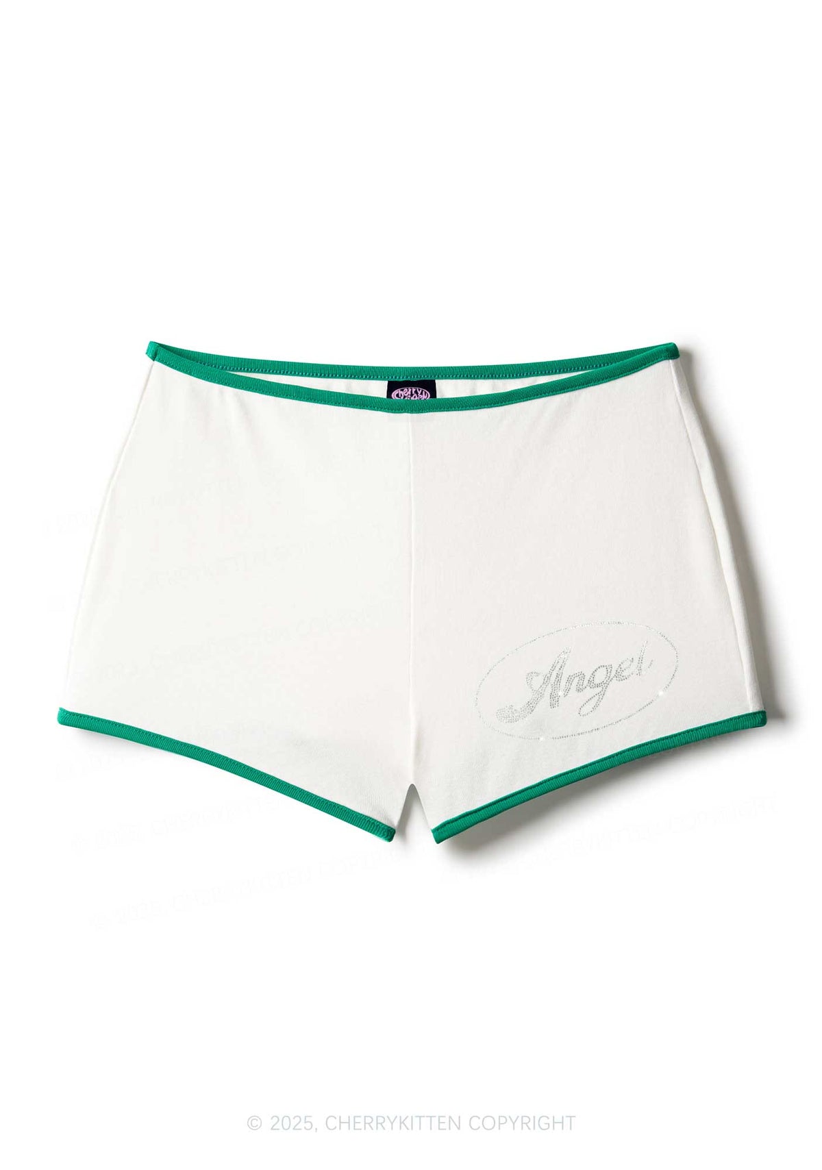 Rhinestone Mini Angel Y2K Booty Shorts Cherrykitten