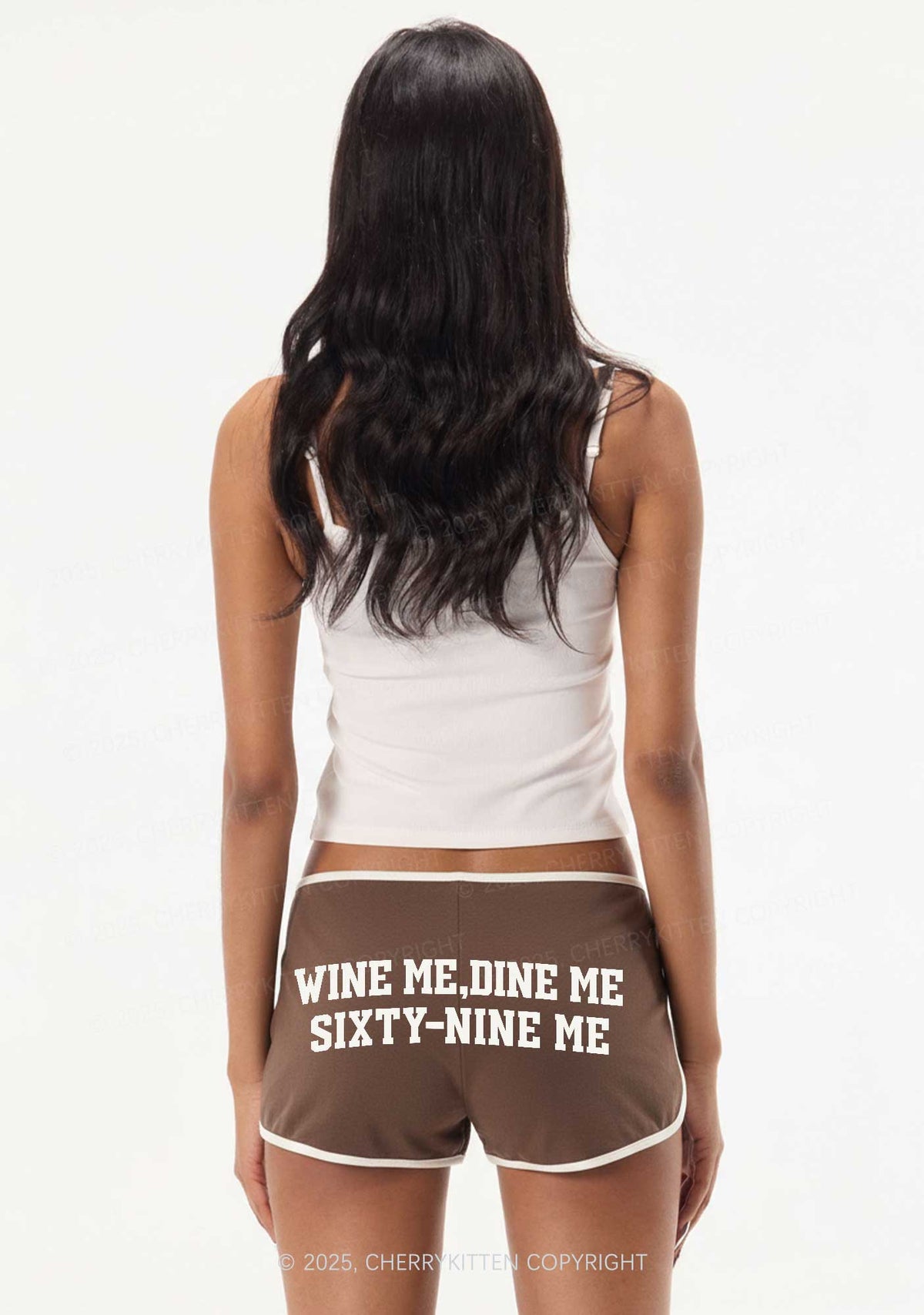 Wine Me Dine Me Y2K Booty Shorts Cherrykitten