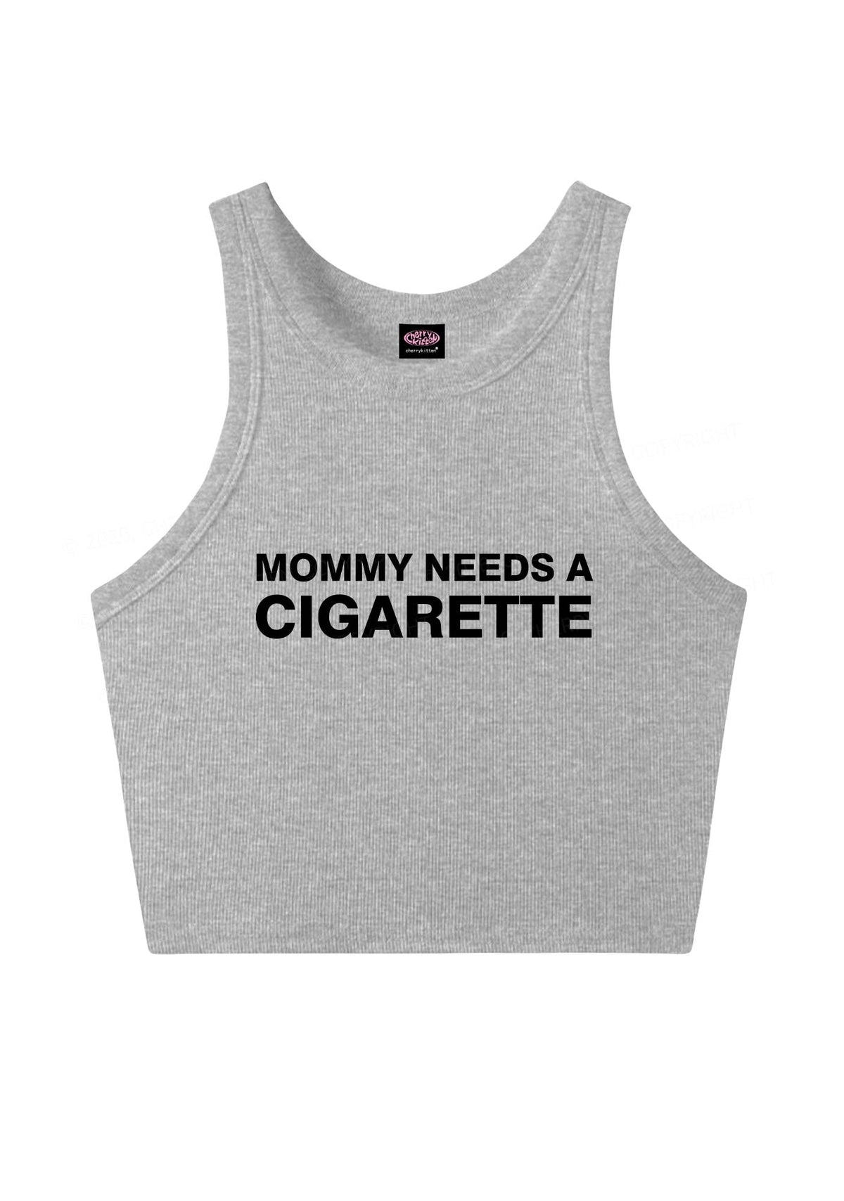 Mommy Needs A Cigarette Y2K Crop Tank Top Cherrykitten