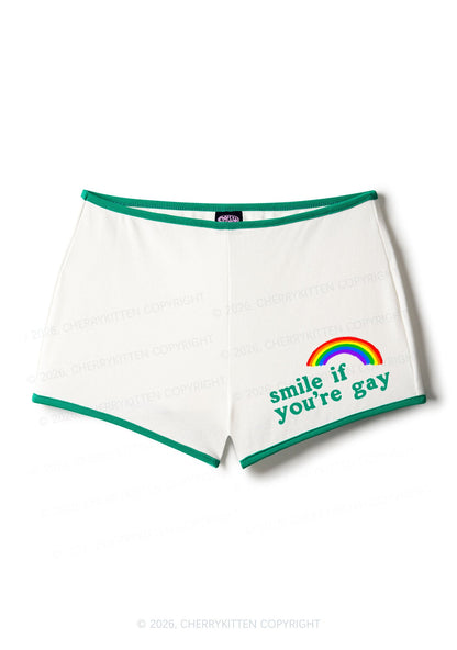 If You Are Gay Pride Y2K Booty Shorts Cherrykitten