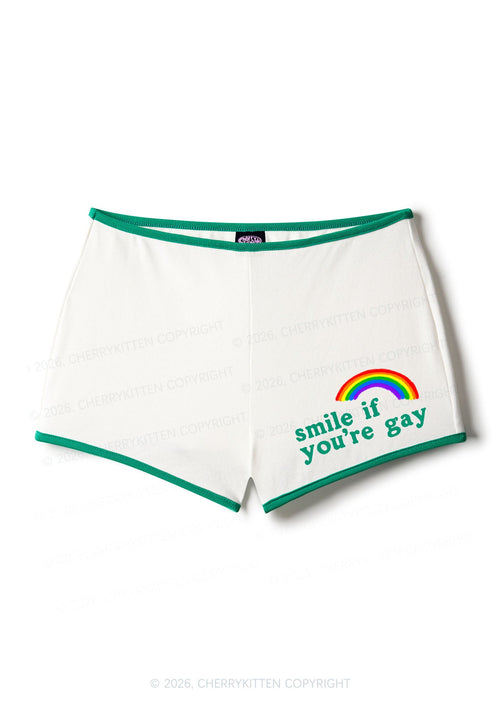 If You Are Gay Pride Y2K Booty Shorts Cherrykitten