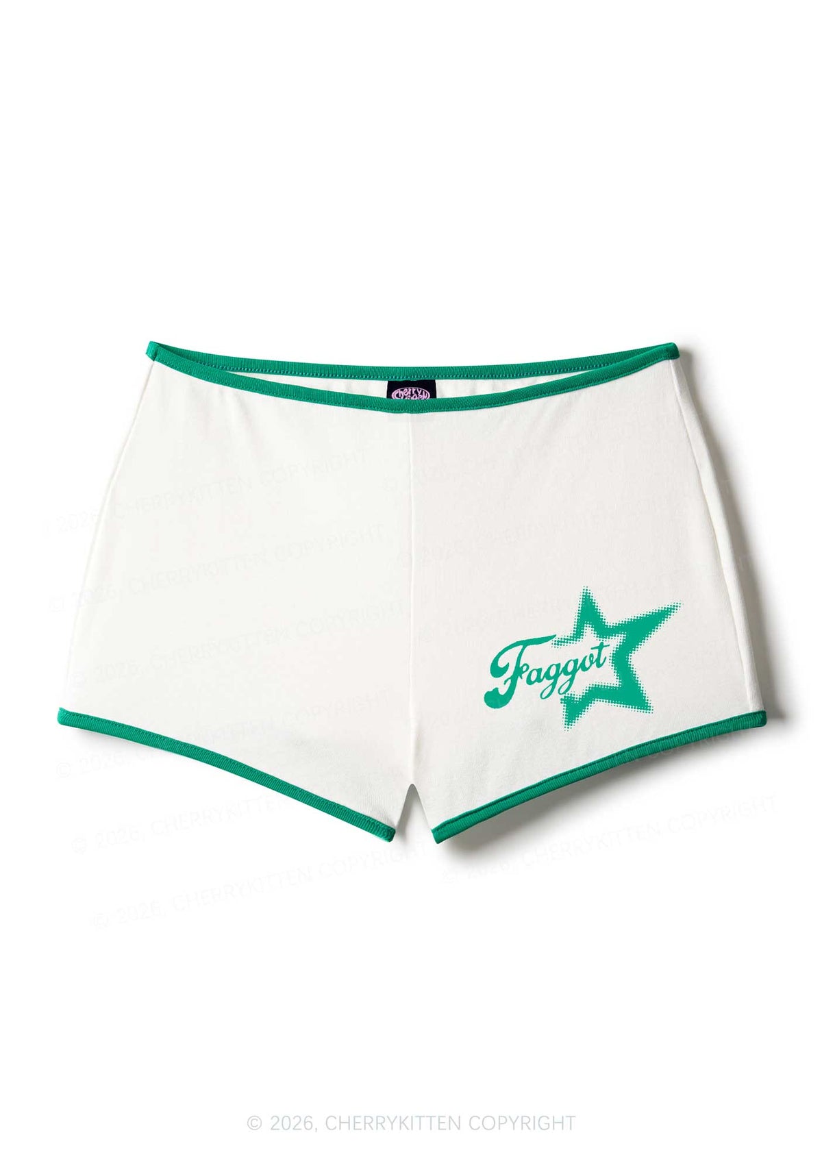 Retro Star Faggot Pride Y2K Booty Shorts Cherrykitten