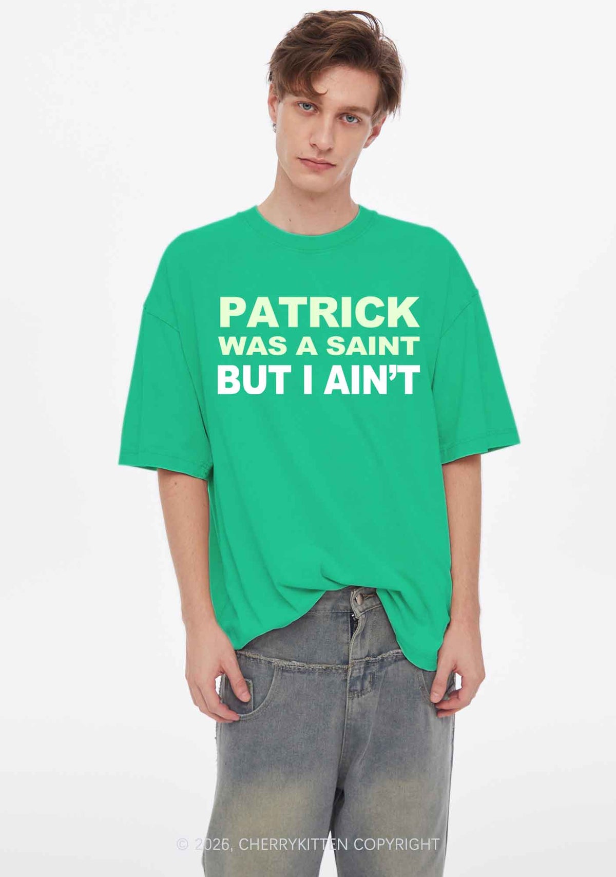 Patrick Was A Saint St Patricks Y2K Shirts Washed Tee Cherrykitten