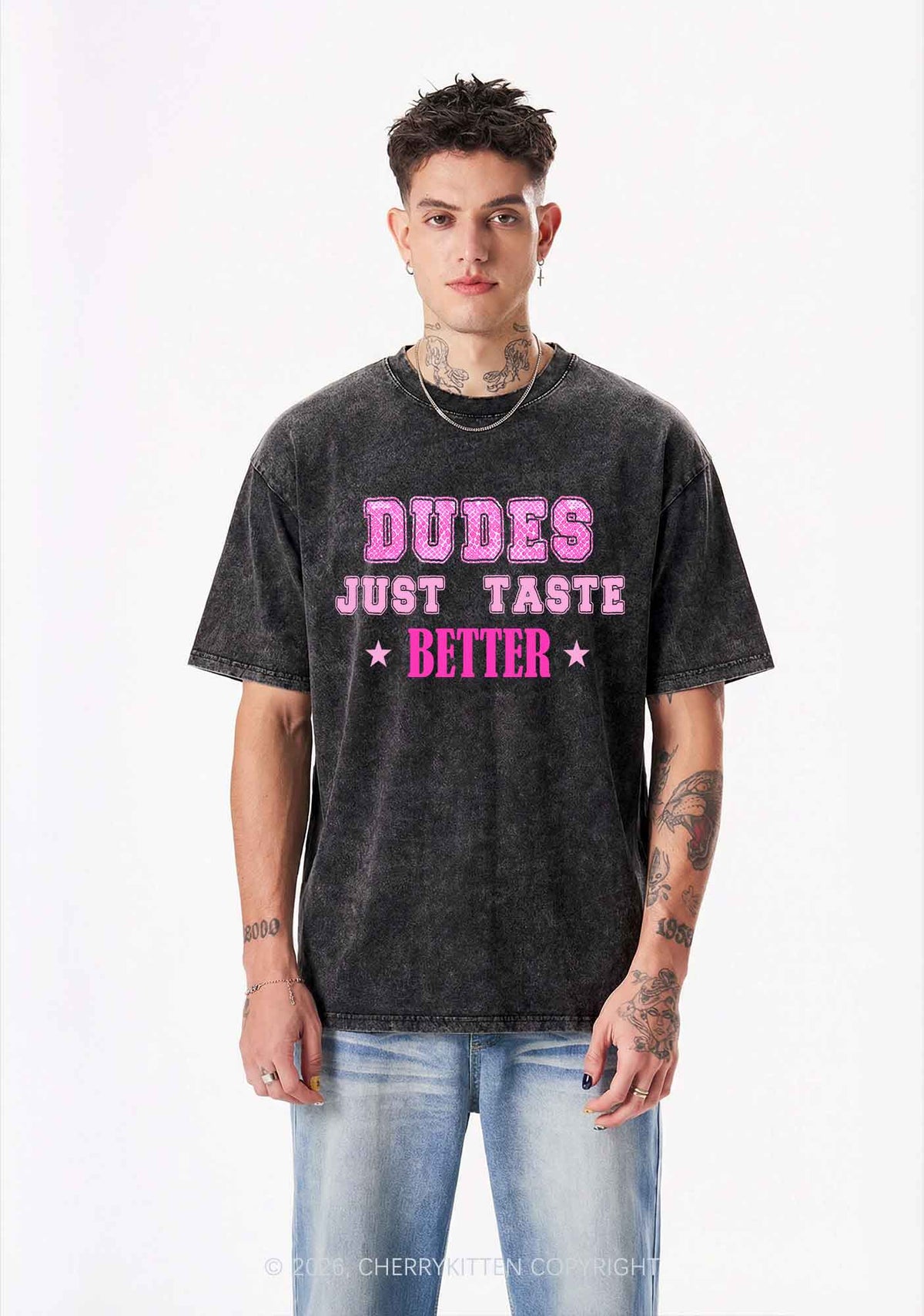 Dudes Just Taste Better Pride Y2K Shirts Washed Tee Cherrykitten