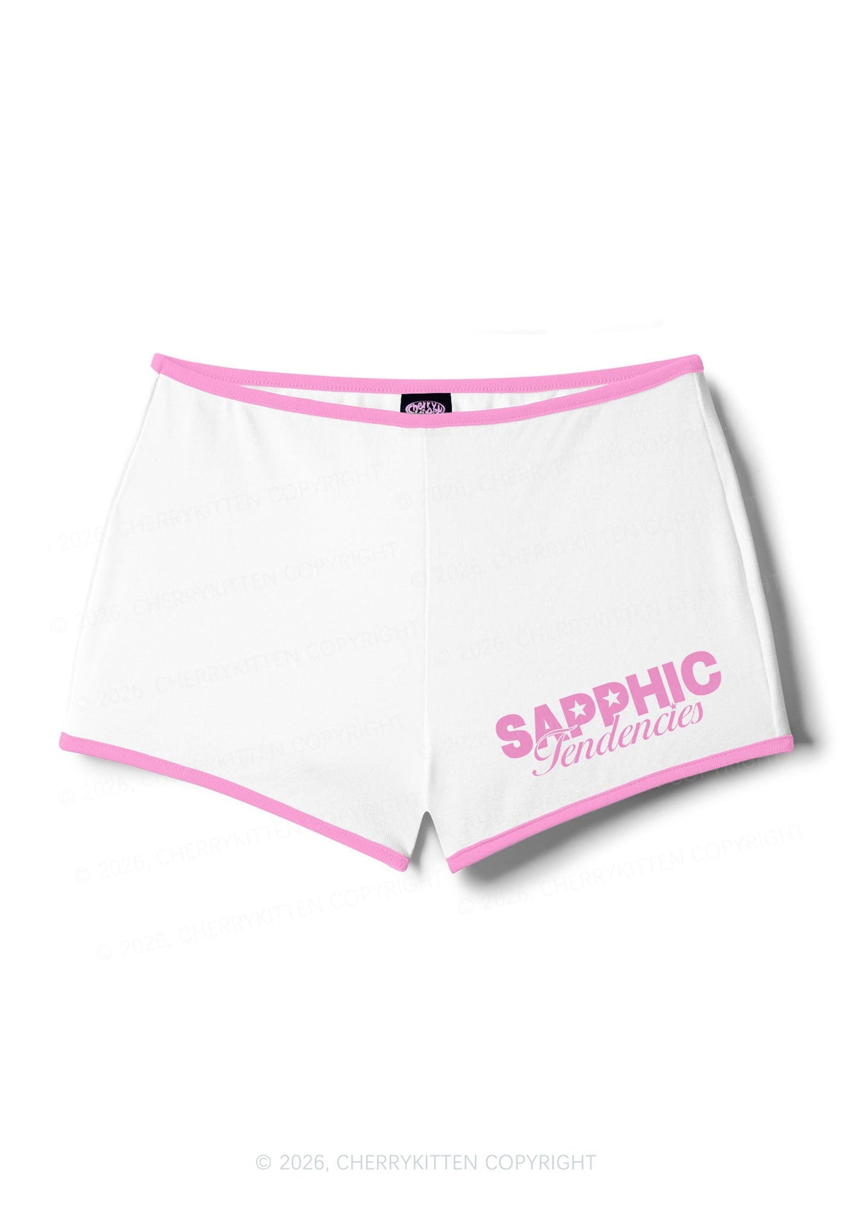 Sapphic Tendencies Pride Y2K Booty Shorts Cherrykitten