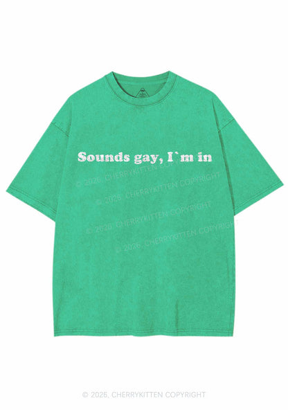 Glitter Sounds Gay Pride Y2K Shirts Washed Tee Cherrykitten