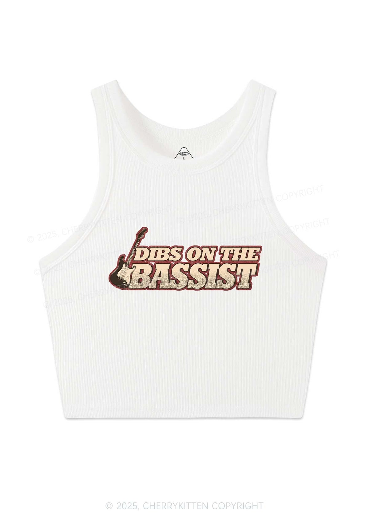 Dibs On The Bassist Y2K Crop Tank Top Cherrykitten