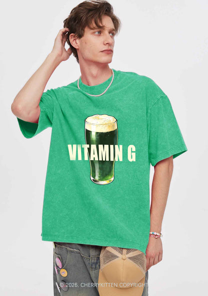 Vitamin G St Patricks Y2K Shirts Washed Tee Cherrykitten