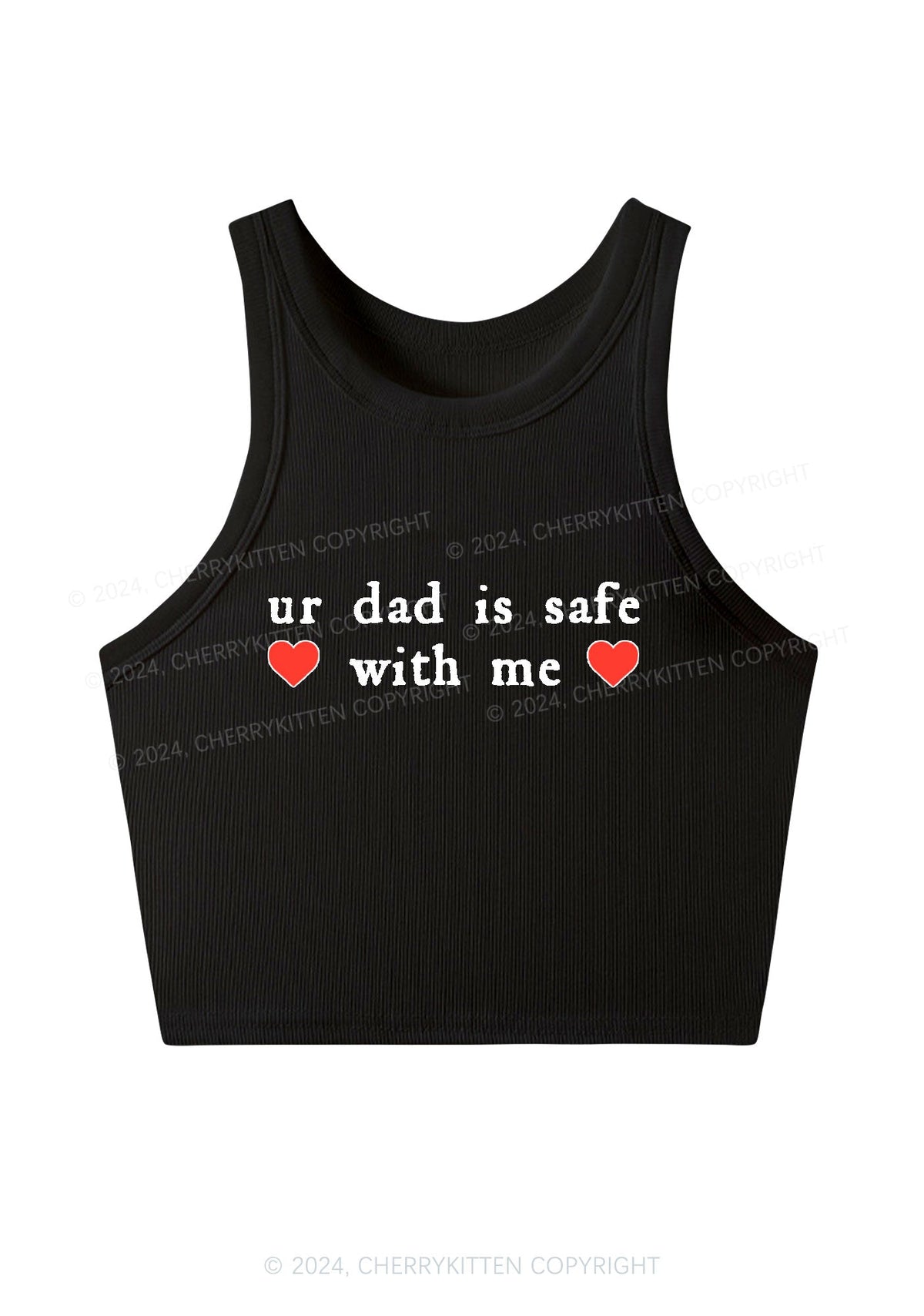 Ur Dad Is Safe With Me Y2K Crop Tank Top Cherrykitten