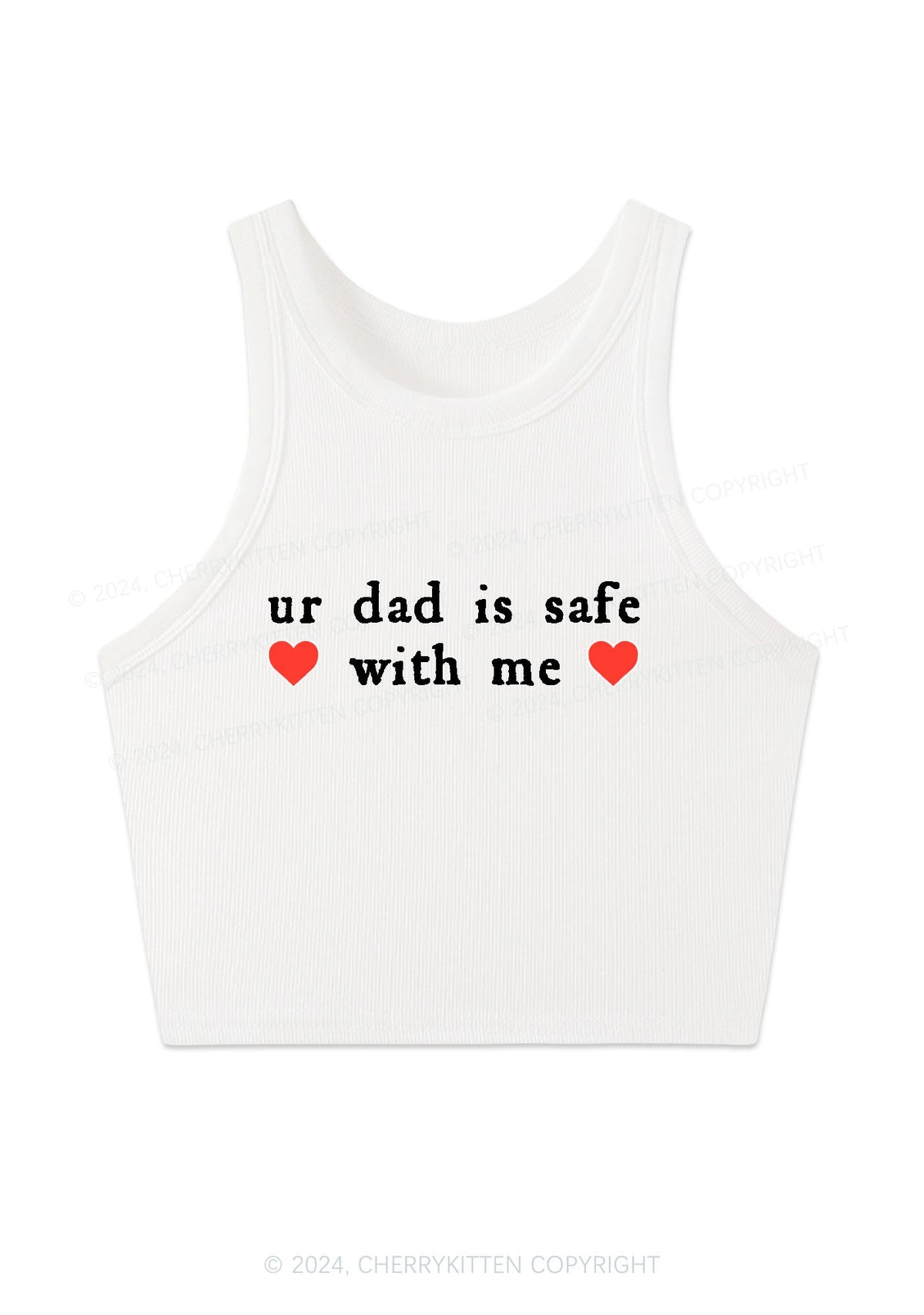 Ur Dad Is Safe With Me Y2K Crop Tank Top Cherrykitten