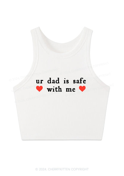 Ur Dad Is Safe With Me Y2K Crop Tank Top Cherrykitten