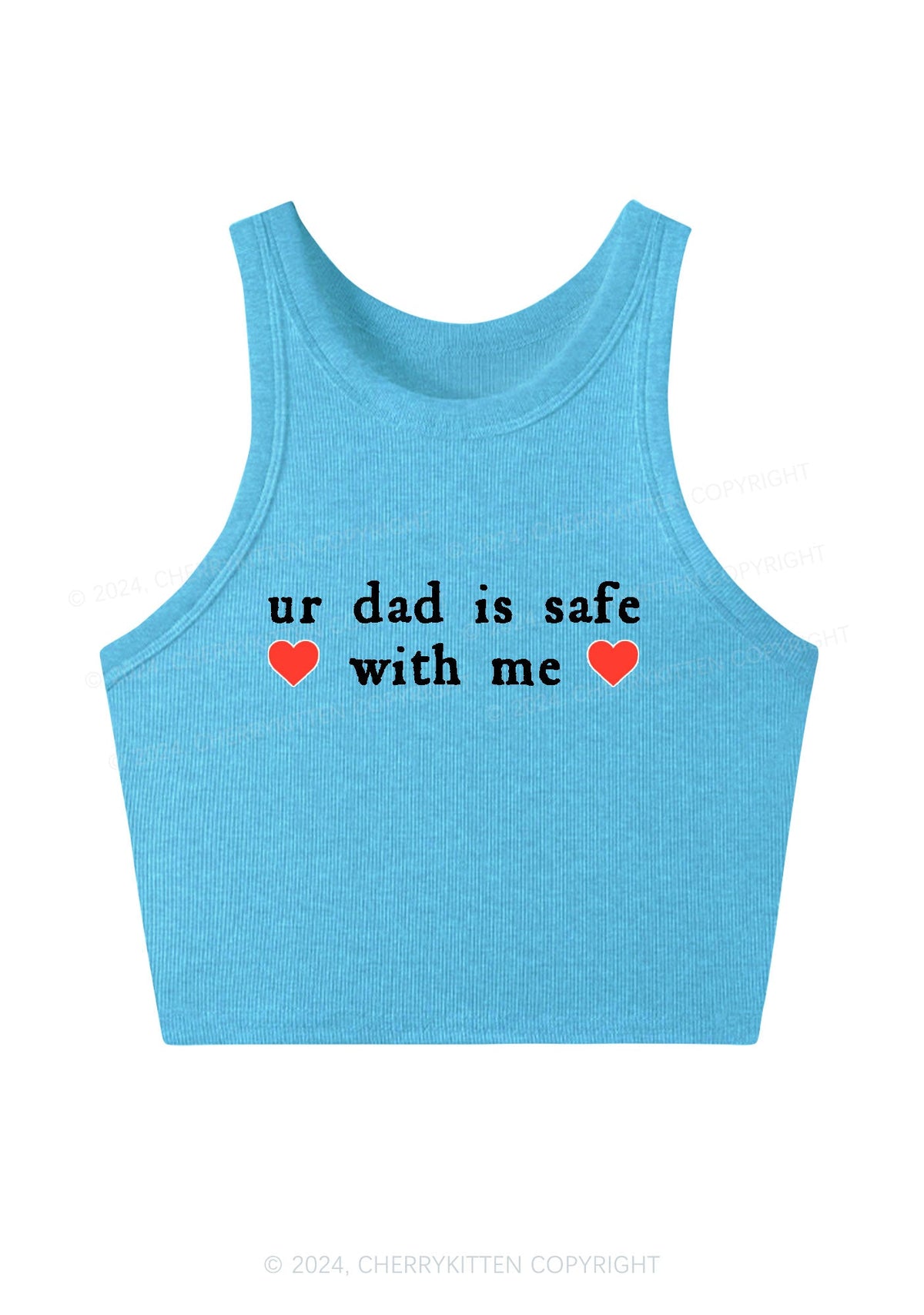 Ur Dad Is Safe With Me Y2K Crop Tank Top Cherrykitten