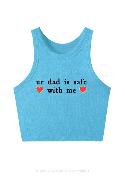Ur Dad Is Safe With Me Y2K Crop Tank Top Cherrykitten